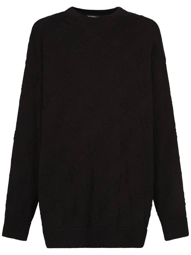 logo jacquard cotton knit black - BALENCIAGA - BALAAN.