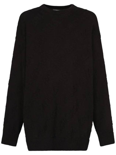 Logo Jacquard Cotton Knit Top Black - BALENCIAGA - BALAAN 1