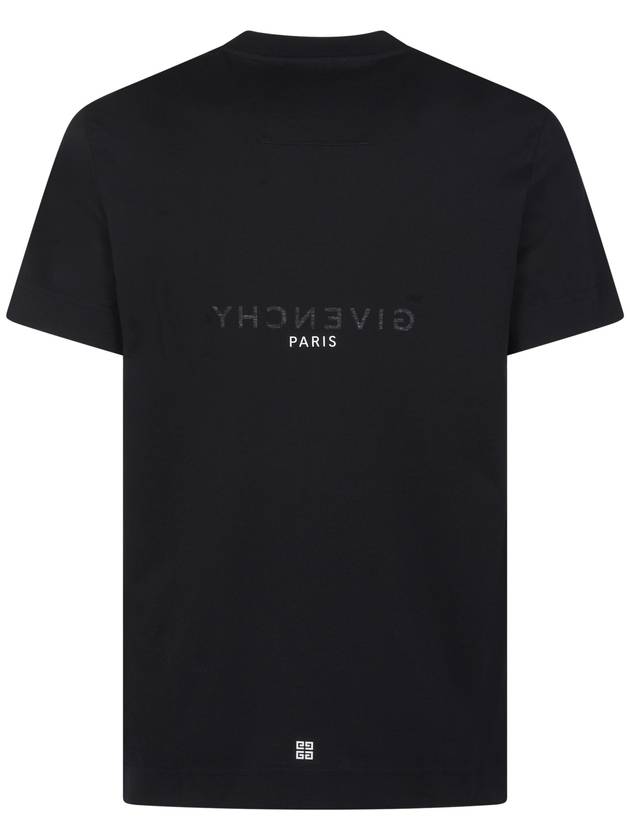 Men's Reverse Logo Round Slim Short Sleeve T-Shirt Black - GIVENCHY - BALAAN 3