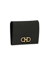 Gancini Compact Half Wallet Black - SALVATORE FERRAGAMO - BALAAN 4