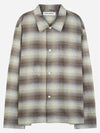 Check Linen Cotton Blend Long Sleeve Shirt Brown - OUR LEGACY - BALAAN 2