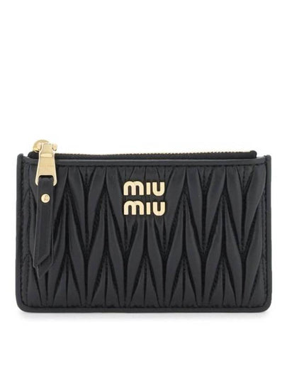 Matelasse Leather Card Wallet Black - MIU MIU - BALAAN 2