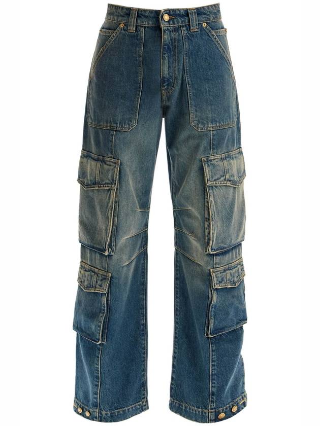 Distressed Finish Denim Wide Jeans Blue - GOLDEN GOOSE - BALAAN 2