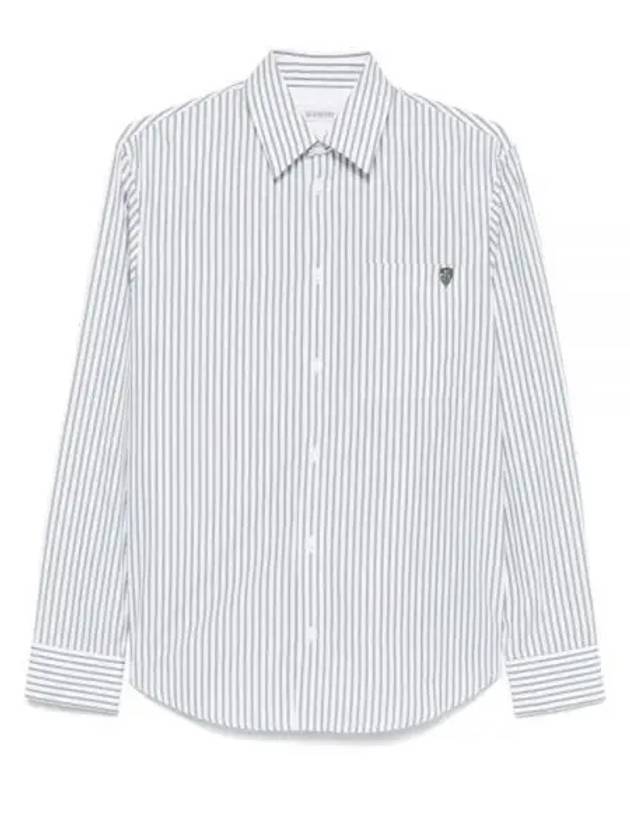 Striped Long Sleeve Shirt Chalk Conifer - BURBERRY - BALAAN 2