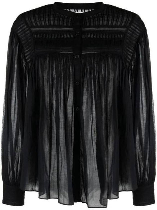 Women's Flalia Cotton Blouse Black - ISABEL MARANT ETOILE - BALAAN.