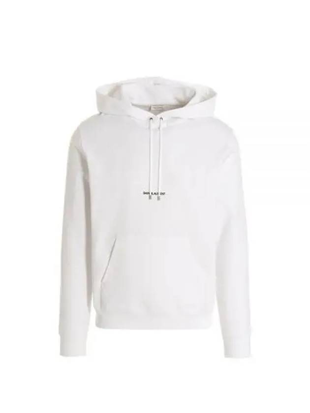 Men's Chest Small Logo Hoodie White - SAINT LAURENT - BALAAN 2