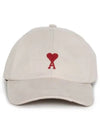 De Coeur Embroidered Logo Ball Cap Beige - AMI - BALAAN 2