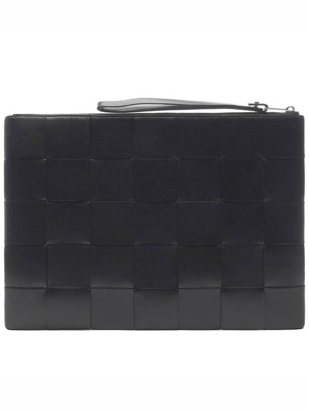 Intrecciato Weaving Strap Clutch Bag Black - BOTTEGA VENETA - BALAAN 5