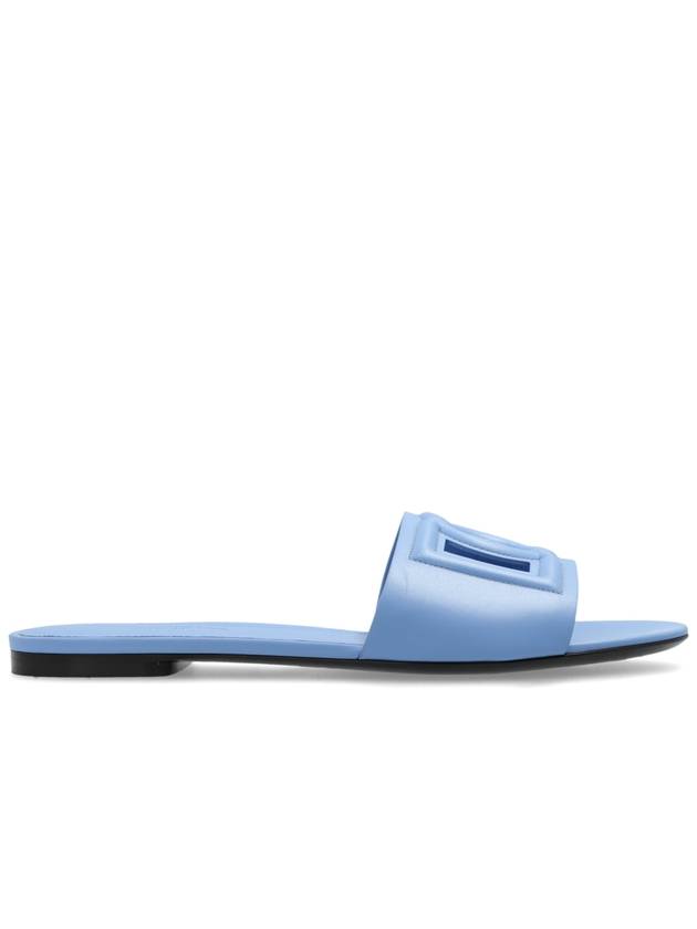 Dolce & Gabbana Leather Slides, Women's, Blue - DOLCE&GABBANA - BALAAN 1