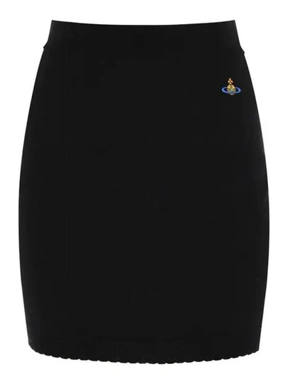 Women's ORB Logo Knit Bea Mini H Line Skirt Black - VIVIENNE WESTWOOD - BALAAN 2