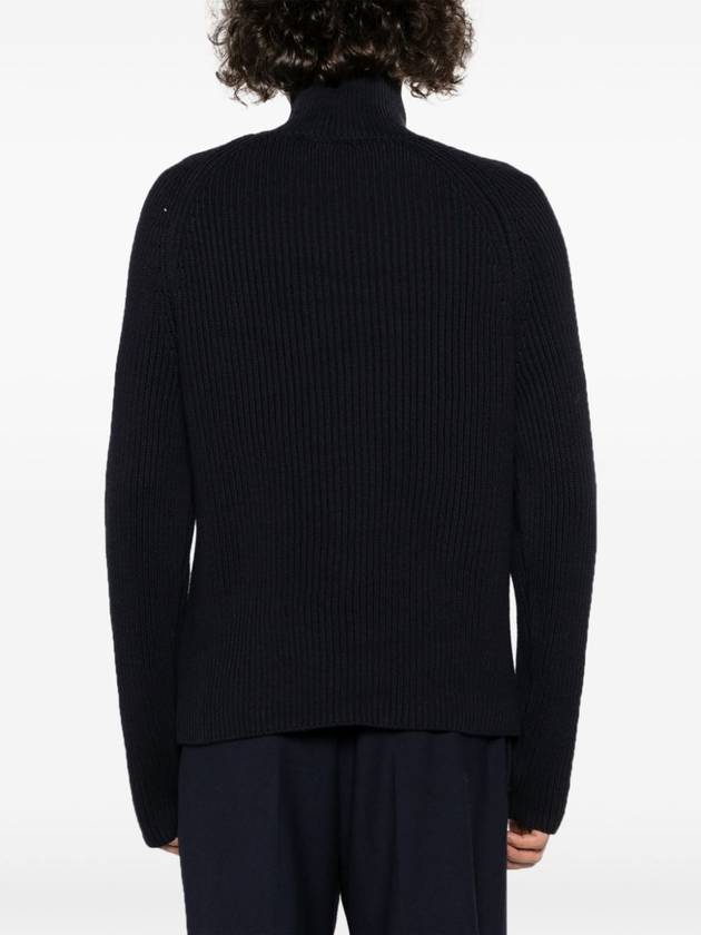 Logo Rib Turtleneck Navy - AMI - BALAAN 6