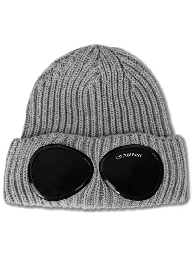 Extra Fine Merino Wool Goggles Beanie Gray - CP COMPANY - BALAAN 2