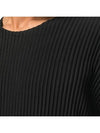 Basic Round Neck Pleated Short Sleeve T-Shirt Black - ISSEY MIYAKE - BALAAN.