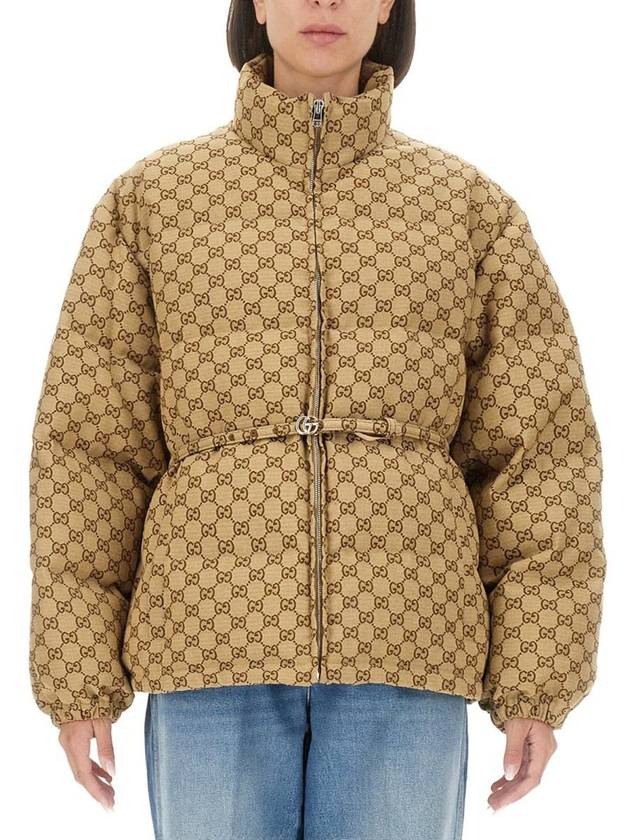 GG Canvas Padded Bomber Camel - GUCCI - BALAAN 2