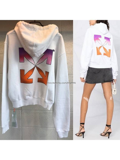 Women's Gradient Crop Hoodie White - OFF WHITE - BALAAN 2