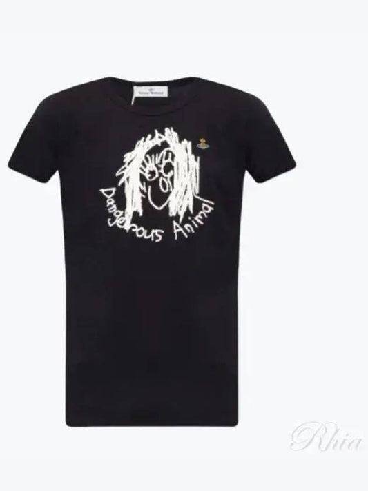 Animal Print Short Sleeve T-Shirt Black - VIVIENNE WESTWOOD - BALAAN 2