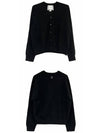 W233KN03504B Embroidered patch Vneck wool cardigan black men's jacket TJ - WOOYOUNGMI - BALAAN 5