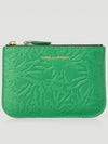 Embossed Forest Leather Pouch Clutch Bag Green - COMME DES GARCONS WALLET - BALAAN 1