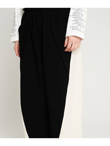 Two Color String Wide Banding Pants Black - TENER - BALAAN 1