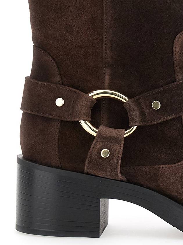 'Jax' Brown Ankle Boots With Ring Hardware Detail In Leather And Suede Woman - STUART WEITZMAN - BALAAN 4