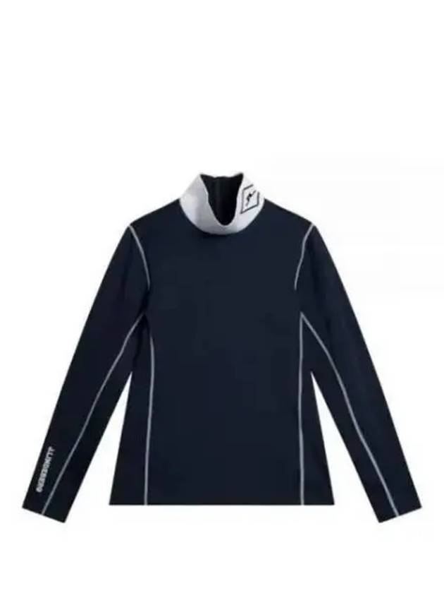 Powderhorn Mid Layer High Neck Long Sleeve T-Shirt Navy - J.LINDEBERG - BALAAN 2