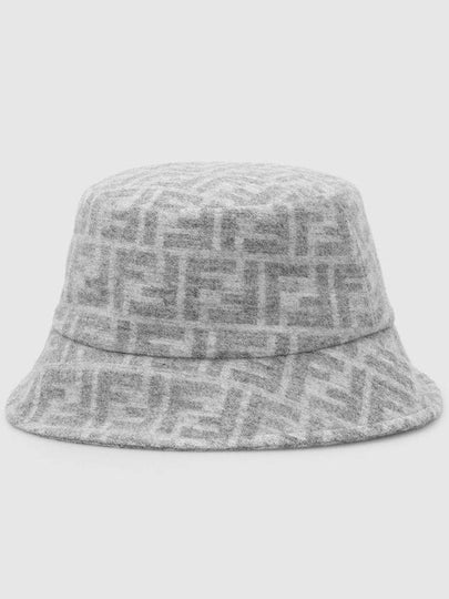 FF Jacquard Wool Silk Bucket Hat Grey - FENDI - BALAAN 2