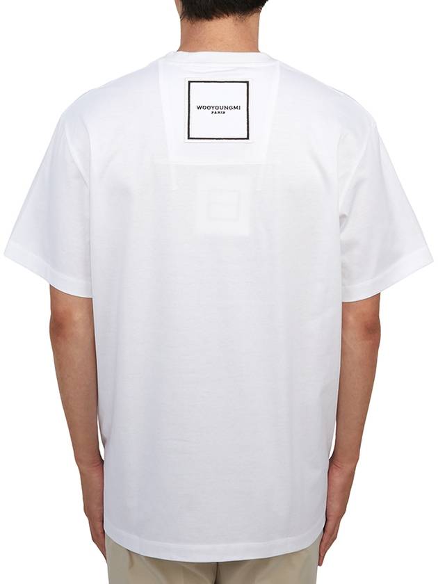 Cotton Square Label Short Sleeve T-Shirt White - WOOYOUNGMI - BALAAN 5