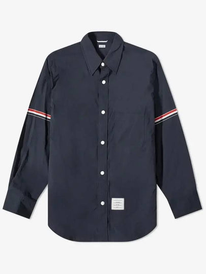 Three Stripes Armband Nylon Long Sleeve Shirt Navy - THOM BROWNE - BALAAN 2