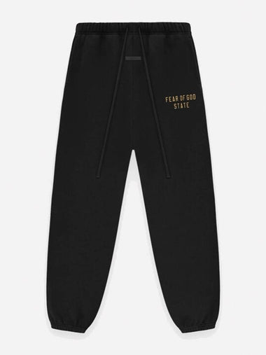 Essential Fear of God Fleece State Sweatpants Black 130BT242020F - FEAR OF GOD ESSENTIALS - BALAAN 1