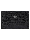 Logo Grained Calfskin Card Wallet Black - CELINE - BALAAN 1