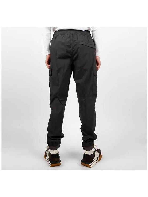 Stretch Cotton Tela Paracadute Cargo Straight Pants Dark Grey - STONE ISLAND - BALAAN 5