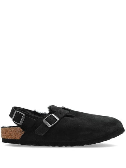 Tokio Shearling Suede Sandals Black - BIRKENSTOCK - BALAAN 2