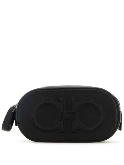 Double Gancini Pouch Bag Black - SALVATORE FERRAGAMO - BALAAN 2