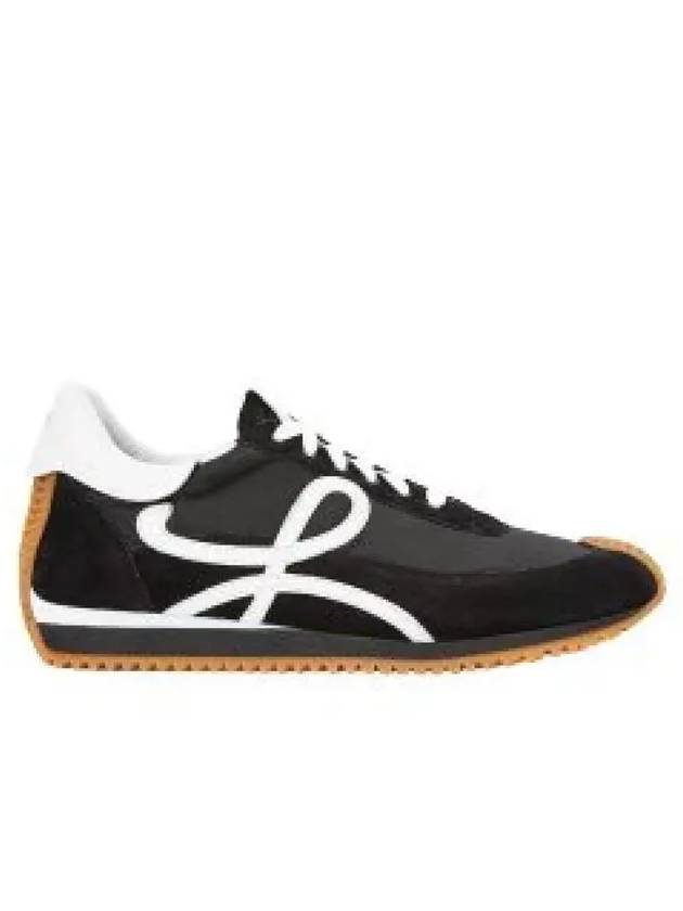 Flow Runner Nylon Suede Low Top Sneakers Black - LOEWE - BALAAN 2