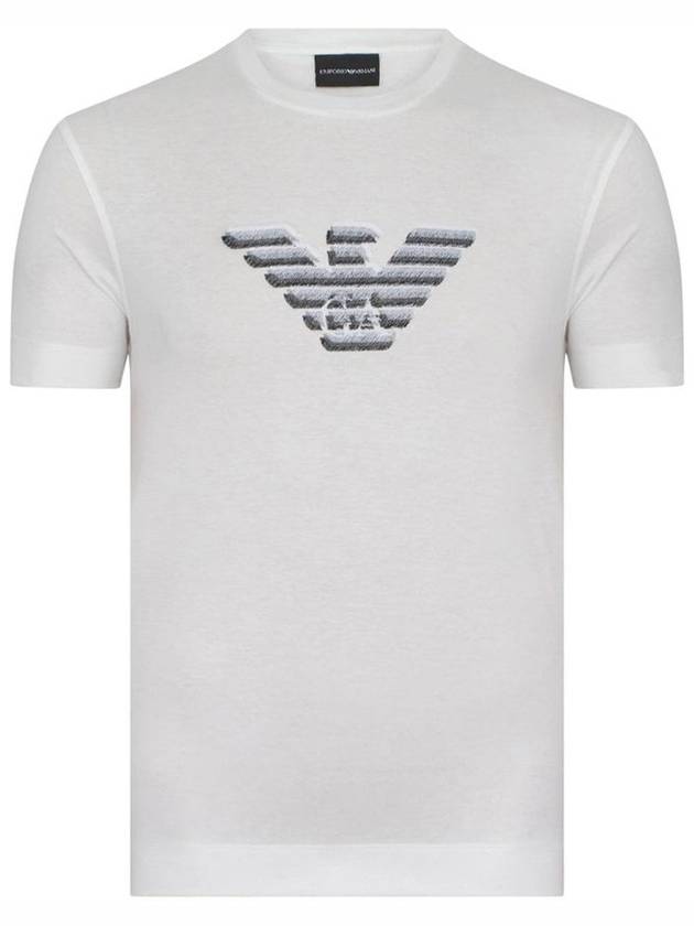 Embroidery Logo Short Sleeve T-Shirt White - EMPORIO ARMANI - BALAAN 1