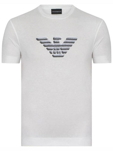 Embroidery Logo Short Sleeve T-Shirt White - EMPORIO ARMANI - BALAAN 1