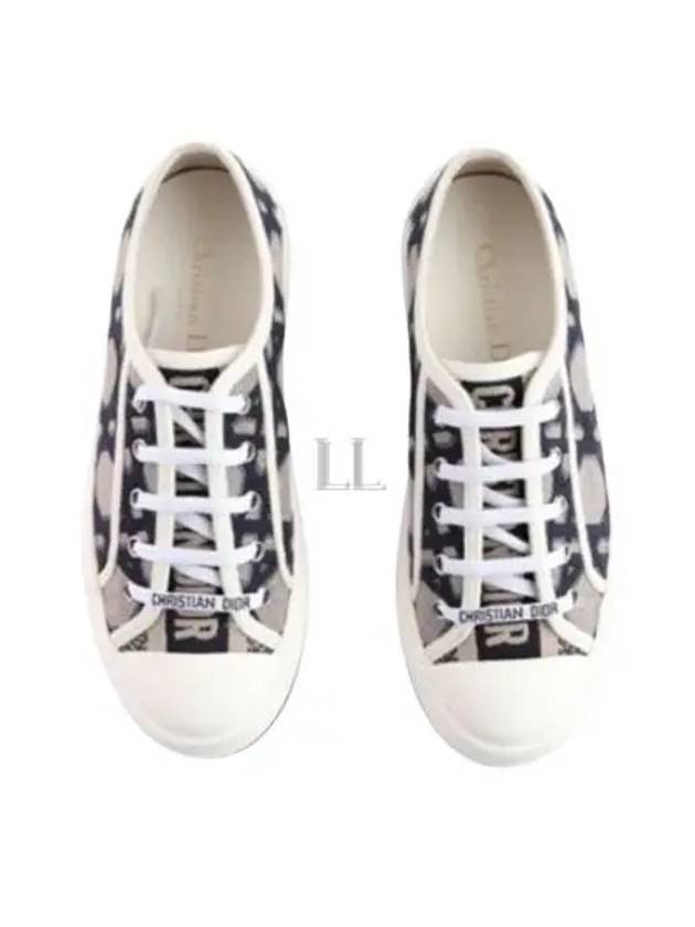 Walk'N'Dior Platform Macrocannage Motif Embroidery Cotton Low-Top Sneakers Deep Blue - DIOR - BALAAN 2