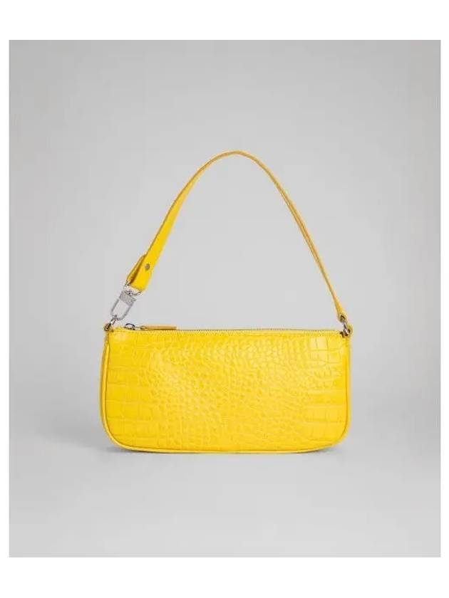 Rachel Croco Embossed Leather Shoulder Bag Yellow - BY FAR - BALAAN 2