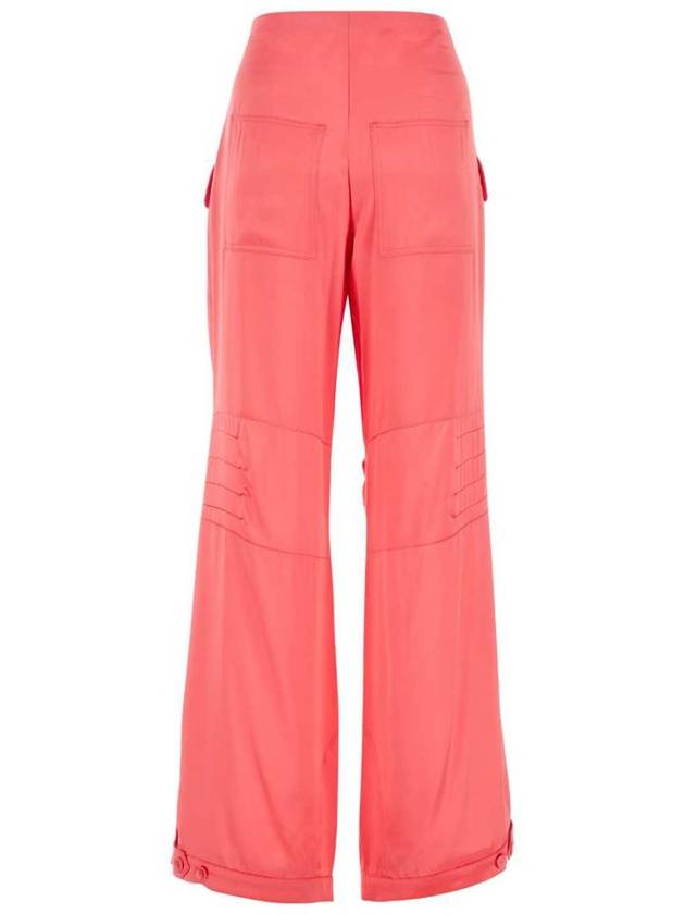 Women's Viscose Shiny Cargo Straight Pants Pink - FENDI - BALAAN 3