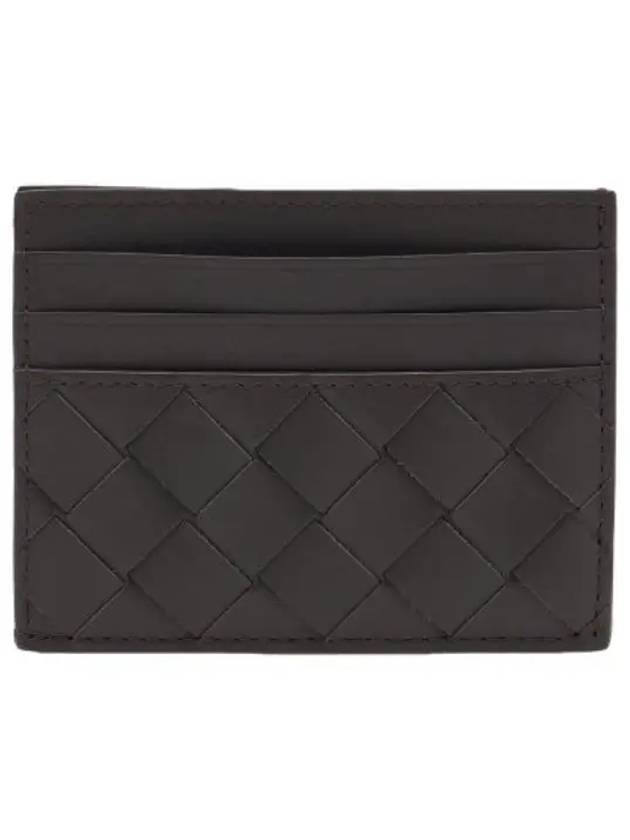 Intrecciato card case dark brown wallet - BOTTEGA VENETA - BALAAN 1