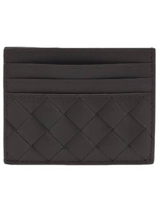 Intrecciato card case dark brown wallet - BOTTEGA VENETA - BALAAN 1