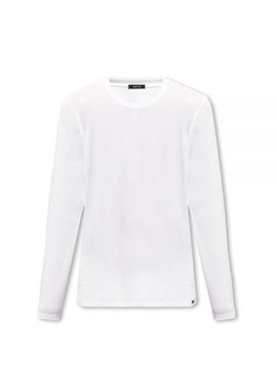 Crew Neck Cotton Modal Long Sleeve T-Shirt White - TOM FORD - BALAAN 2