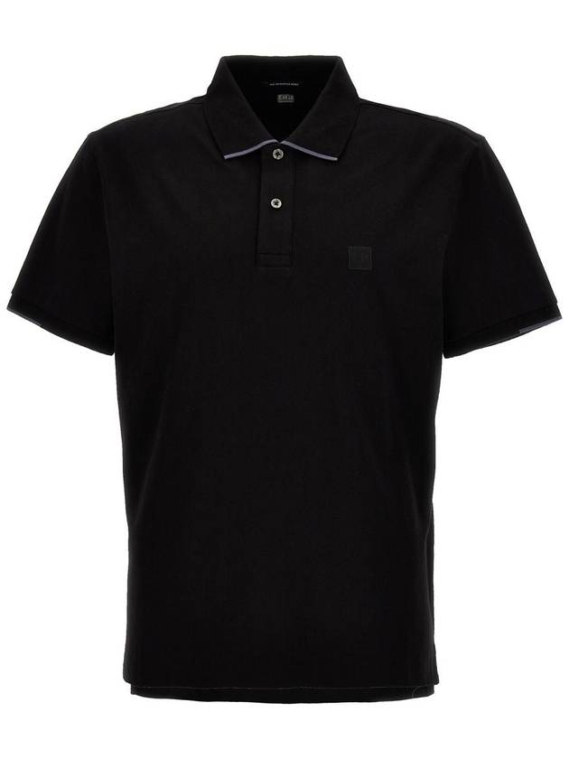 Men's Logo Patch Short Sleeve Polo Shirt Black - CP COMPANY - BALAAN 2