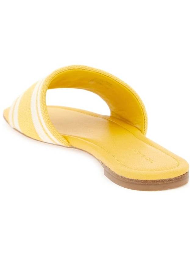 Logo Plaque Stripe Slippers Yellow - TORY BURCH - BALAAN 4