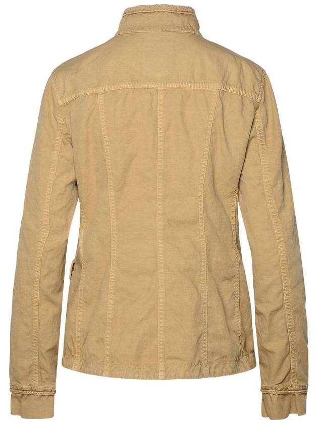 Fay 'Sahariana' Beige Linen Blend Jacket - FAY - BALAAN 3