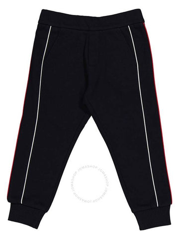 Moncler Boys Navy Cotton Contrasting-Pipe Trim Detail Jogger Trousers, Size 10Y - MONCLER - BALAAN 1