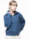 Four Woman Women s Soft Cable Half Zip up Knit Blue W243TP01BL - CHANCE'S NOI - BALAAN 4