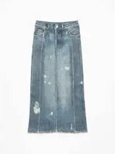 Print Rib Cotton Denim H-Line Skirt Blue - ACNE STUDIOS - BALAAN 2