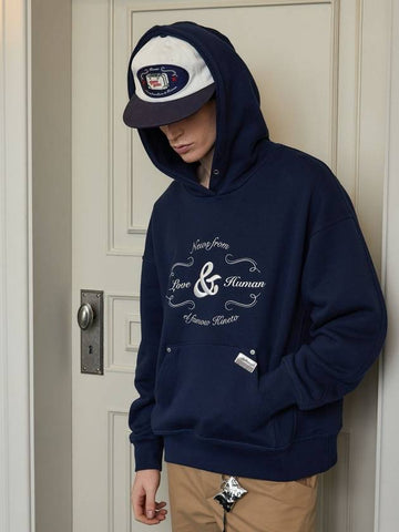 Classic Embroidery Hoodie Classic Navy - KINETO - BALAAN 1