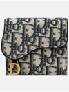 Saddle Lotus Wallet Blue  Oblique Jacquard - DIOR - BALAAN 7